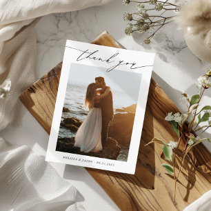 Bruiloft Typografie Dank u Kaart Foto bruiloft