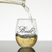 Bruiloft Typografie Kalligrafie Bruid en bruidegom Wijnglas Zonder Voet