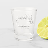 Bruiloft Typografie Kalligrafie bruid gepersonalis Shot Glas (Achterkant)
