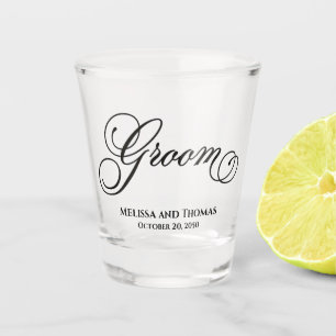 Bruiloft Typografie Kalligrafie bruid gepersonalis Shot Glas
