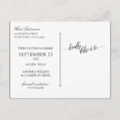Bruiloft Typografie Save-the-Date | Zwart Aankondigingskaart (Achterkant)