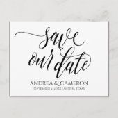 Bruiloft Typografie Save-the-Date | Zwart Aankondigingskaart (Voorkant)