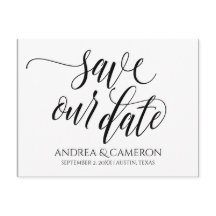 Bruiloft Typografie Save-the-Date | Zwart