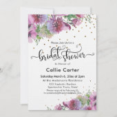 Bruiloft Typografie Wilde Bloemen Goud Confetti Kaart (Voorkant)