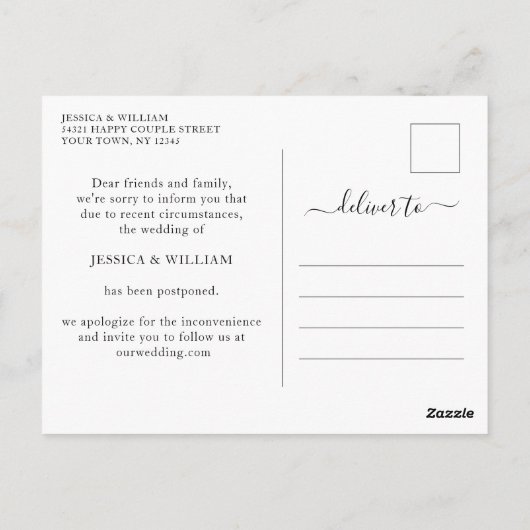 Bruiloft Uitgesteld Baby's Breath Mason Jar Briefkaart (Achterkant)