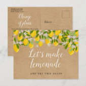 Bruiloft Uitgesteld Lemons in Rustic Script Briefkaart (Voorkant / Achterkant)