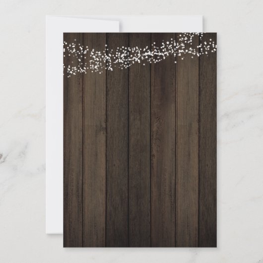 Bruiloft Uitgesteld Updatekaart met Rustieke Hout  Kaart (Achterkant)