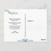 Bruiloft uitgesteld Waterverf Blue Blooms Briefkaart (Achterkant)