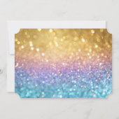 Bruiloft uitnodigen bokeh film ticket stijl goud r kaart (Achterkant)