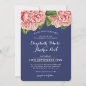 BRUILOFT UITNODIGEN bush roze bloemenpioen bloem n Kaart (Voorkant)