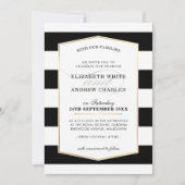BRUILOFT UITNODIGEN chique moderne zwarte witte st Kaart (Voorkant)