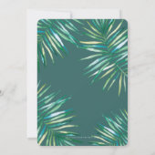 BRUILOFT UITNODIGEN chique tropische strand palmbl Kaart (Achterkant)