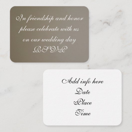 Bruiloft uitnodigen Kaart (Voorkant / Achterkant)