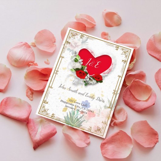 Bruiloft uitnodigen met Rsvp op rug Kaart