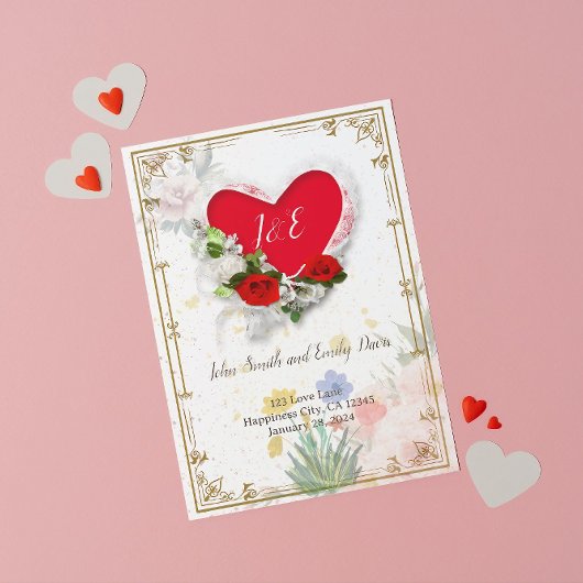 Bruiloft uitnodigen met Rsvp op rug Kaart