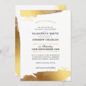 BRUILOFT UITNODIGEN moderne luxe gouden vergulde r Kaart (Voorkant / Achterkant)