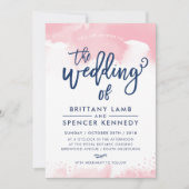 BRUILOFT UITNODIGEN Moderne stijlvolle marineblauw Kaart (Voorkant)