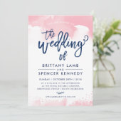 BRUILOFT UITNODIGEN Moderne stijlvolle marineblauw Kaart (Staand voorkant)