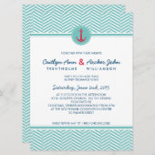 BRUILOFT UITNODIGEN nautisch anker aangepaste mono Kaart (Voorkant / Achterkant)