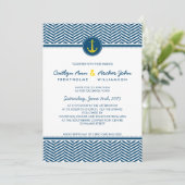 BRUILOFT UITNODIGEN nautisch anker hart marine gee Kaart (Staand voorkant)