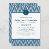 BRUILOFT UITNODIGEN nautisch anker hart marine gee Kaart (Voorkant / Achterkant)