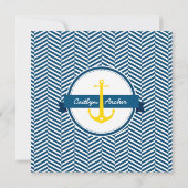 BRUILOFT UITNODIGEN nautisch anker hart marine gee Kaart (Achterkant)