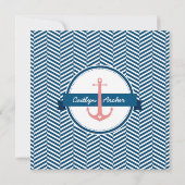 BRUILOFT UITNODIGEN nautisch anker hart marine kor Kaart (Achterkant)