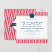 BRUILOFT UITNODIGEN nautisch anker hart marine rod Kaart (Voorkant / Achterkant)