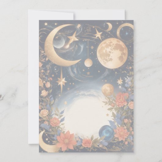 Bruiloft uitnodigen ontwerp van Celestial Magic Kaart (Achterkant)