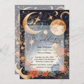 Bruiloft uitnodigen ontwerp van Celestial Magic Kaart (Voorkant / Achterkant)