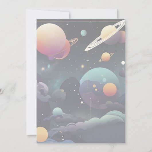 Bruiloft uitnodigen ontwerp van Galactic Dreams Kaart (Achterkant)