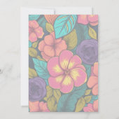 Bruiloft uitnodigen ontwerp van Neon Florals Kaart (Achterkant)