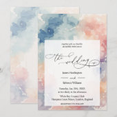 Bruiloft uitnodigen ontwerp van Waterverf Wash Kaart (Voorkant / Achterkant)