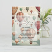 Bruiloft uitnodigen ontwerp van Whimsical Hete Luc Kaart (Staand voorkant)