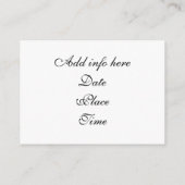 Bruiloft uitnodigen profiel kaart (Achterkant)