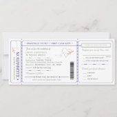 Bruiloft Uitnodigen Reizen Boarding Pass RSVP Maal Kaart (Voorkant)