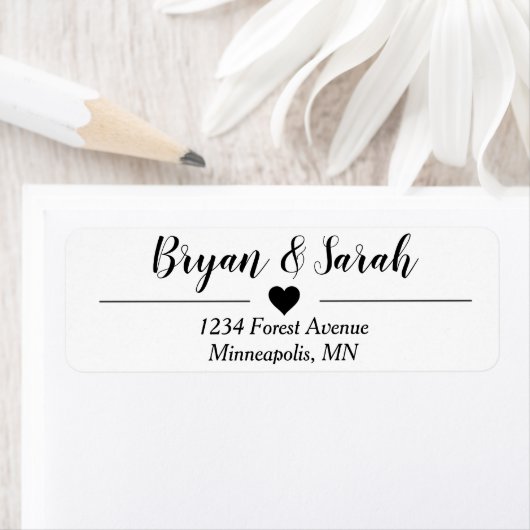Bruiloft uitnodigen retour adreslabels etiket (Insitu)