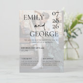 Bruiloft uitnodigen Sjabloon met foto Kaart (Staand voorkant)