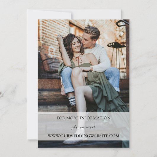 Bruiloft uitnodigen Sjabloon met foto Kaart (Achterkant)