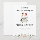 bruiloft uitnodiging (Voorkant / Achterkant)