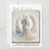 Bruiloft uitnodiging 3D Paar in cirkel van bloemen (Voorkant)