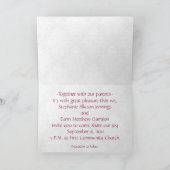 Bruiloft uitnodiging 5x7 vlinder brokaat rood (Binnen)