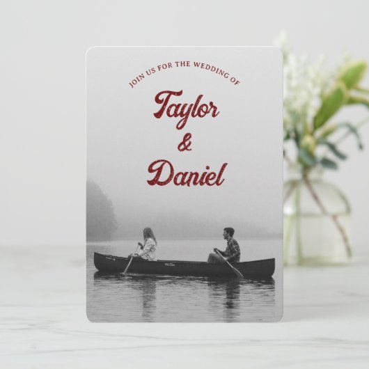 Bruiloft uitnodiging aangepaste foto (Staand voorkant)