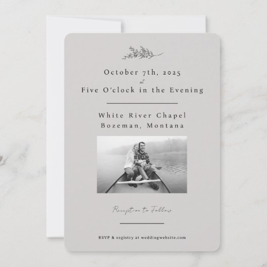 Bruiloft uitnodiging aangepaste foto (Achterkant)