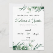 Bruiloft uitnodiging aankondiging in modern groen (Voorkant)