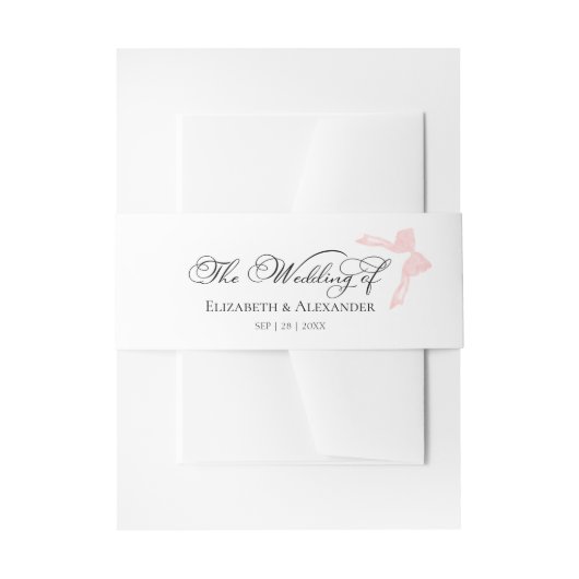 Bruiloft Uitnodiging Belly Band | Boegkalligrafie Uitnodigingen Wikkel (Voorkant Voorbeeld)