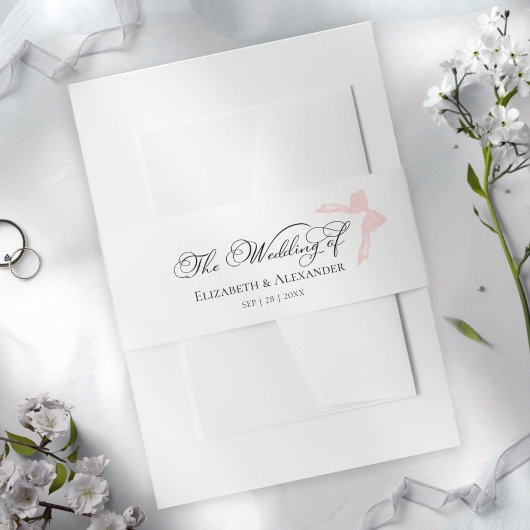 Bruiloft Uitnodiging Belly Band | Boegkalligrafie Uitnodigingen Wikkel