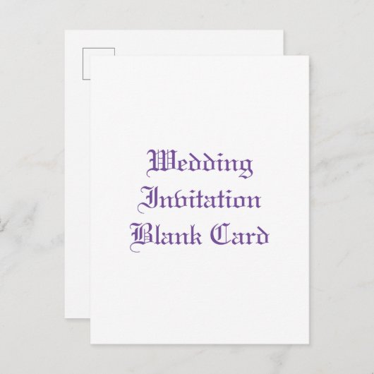 BRUILOFT UITNODIGING BLANCO UITNODIGING BRIEFKAART (Voorkant / Achterkant)