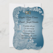 Bruiloft uitnodiging, Blauwgroen blauw met Ivy aan Kaart (Voorkant)