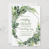 Bruiloft uitnodiging Boheemse groen kruid (Voorkant)